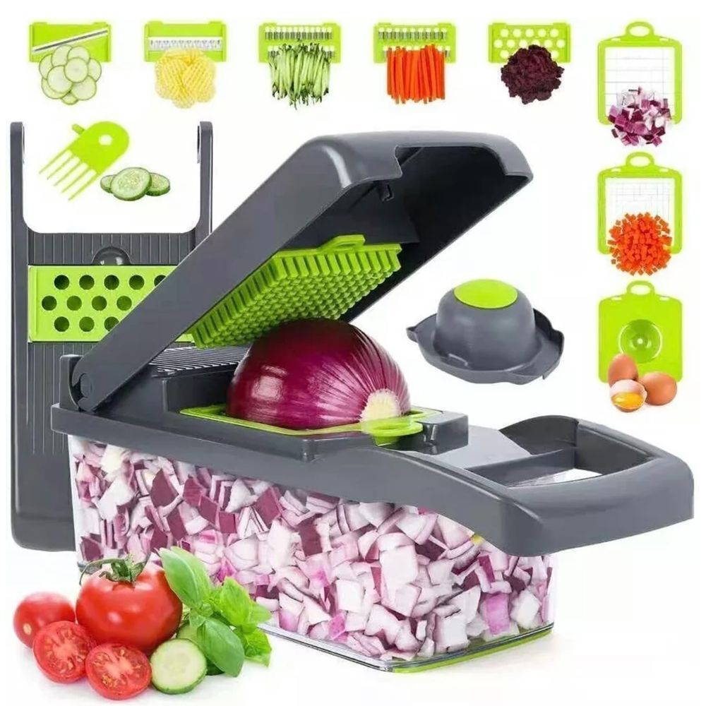 Duse Four Kitchen Vegetable Multifunctional Food Chopper Veggie Slicer‎ 14-Pcs